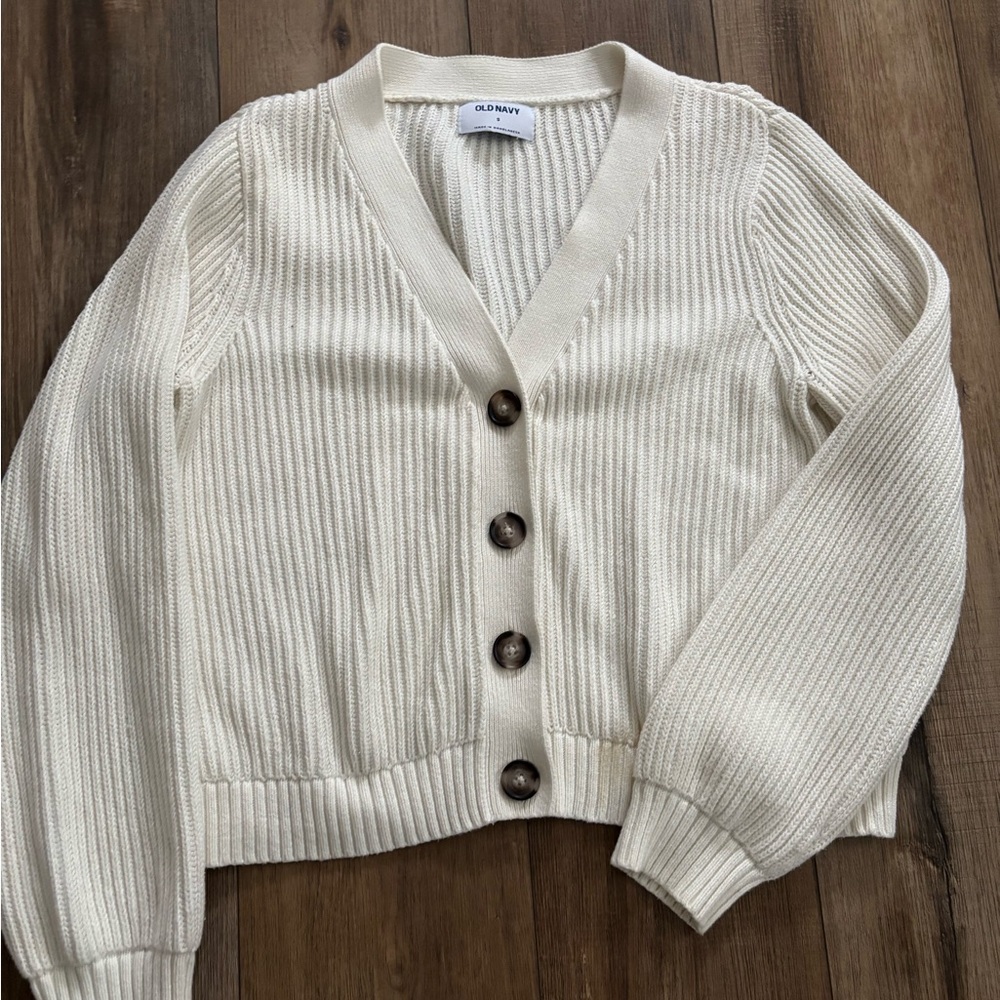 Old Navy Off-White Ribbed Cardigan